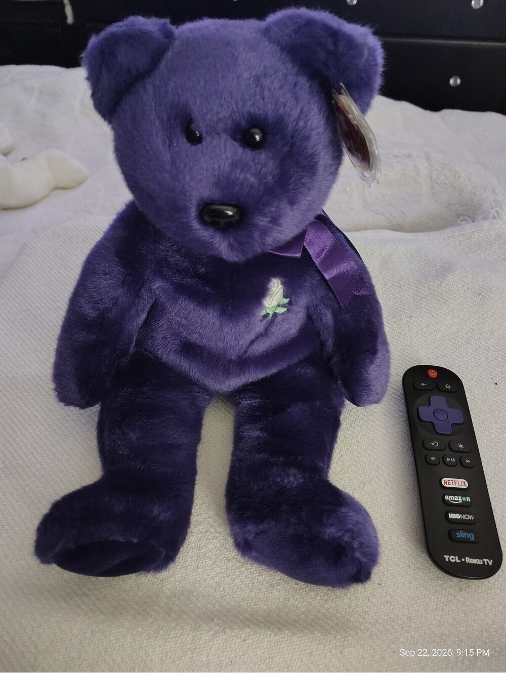 Ty Princess Diana Purple Beanie Baby Teddy Bear with Original Tag